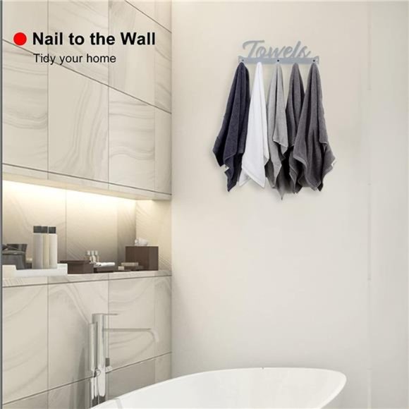 Over The Door Hooks Towel Rack for Bathroom Towel Holder for Hanging Heavy Duty - Picture 4 of 6